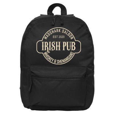 Madshark Saloon Irish Pub Whiskey & Shenanigans 16 in Basic Backpack