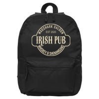 Madshark Saloon Irish Pub Whiskey & Shenanigans 16 in Basic Backpack