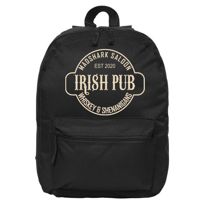Madshark Saloon Irish Pub Whiskey & Shenanigans 16 in Basic Backpack
