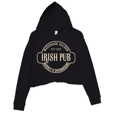 Madshark Saloon Irish Pub Whiskey & Shenanigans Crop Fleece Hoodie