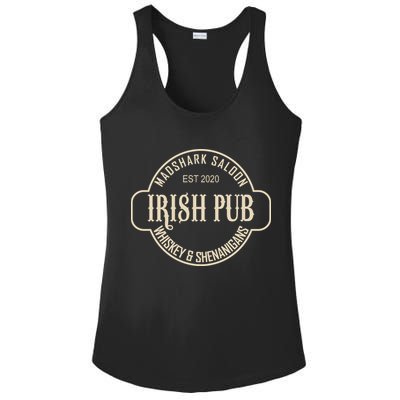 Madshark Saloon Irish Pub Whiskey & Shenanigans Ladies PosiCharge Competitor Racerback Tank