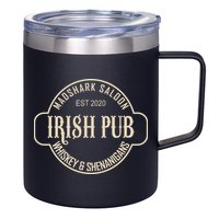 Madshark Saloon Irish Pub Whiskey & Shenanigans 12oz Stainless Steel Coffee Mug