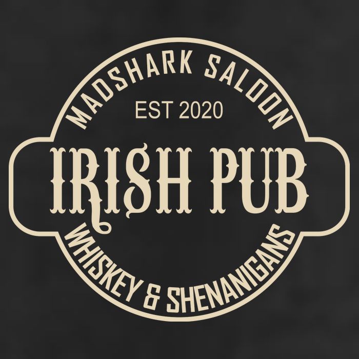 Madshark Saloon Irish Pub Whiskey & Shenanigans Large Microfiber Waffle Golf Towel