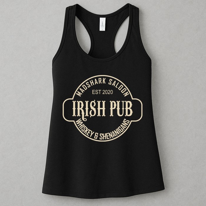 Madshark Saloon Irish Pub Whiskey & Shenanigans Womens Tank Top
