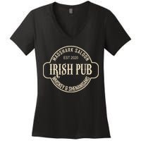 Madshark Saloon Irish Pub Whiskey & Shenanigans Women's V-Neck T-Shirt