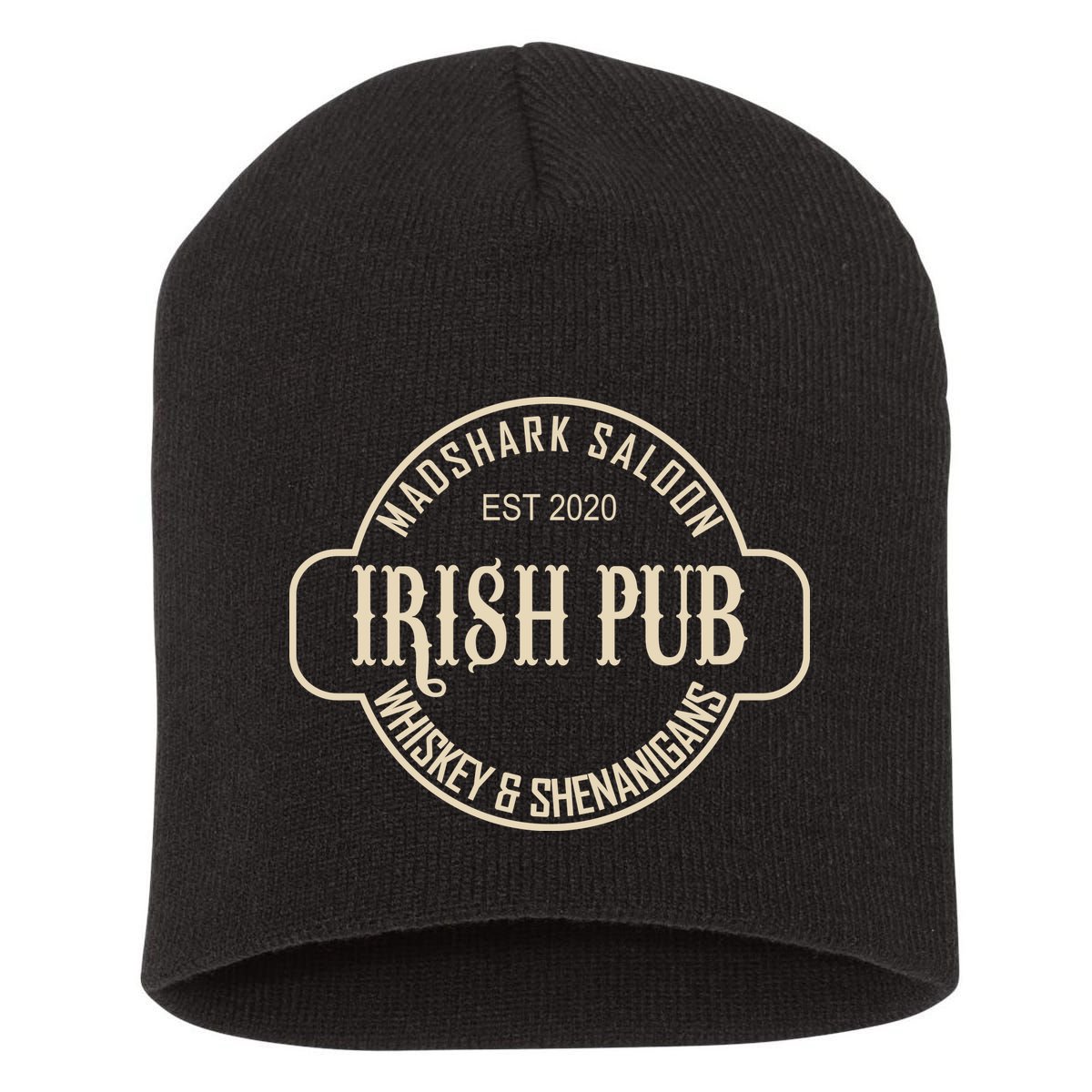 Madshark Saloon Irish Pub Whiskey & Shenanigans Short Acrylic Beanie
