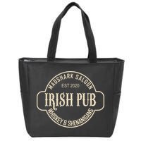 Madshark Saloon Irish Pub Whiskey & Shenanigans Zip Tote Bag