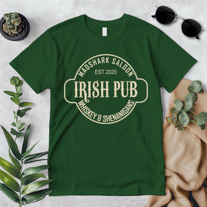 Madshark Saloon Irish Pub Whiskey & Shenanigans Premium T-Shirt
