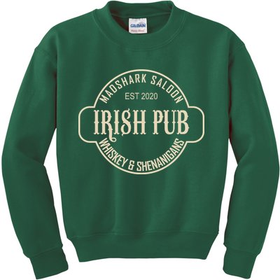 Madshark Saloon Irish Pub Whiskey & Shenanigans Kids Sweatshirt