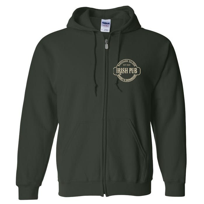 Madshark Saloon Irish Pub Whiskey & Shenanigans Full Zip Hoodie