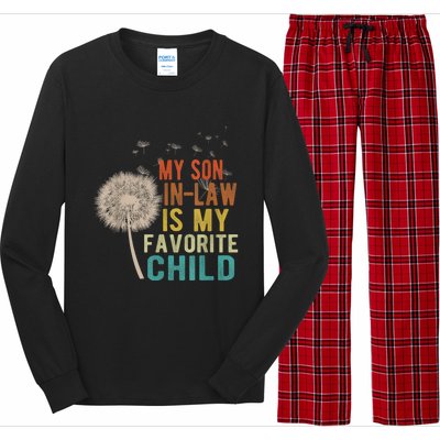 My Son In Law Is My Favorite Child Funny Dandelion Gifts Long Sleeve Pajama Set