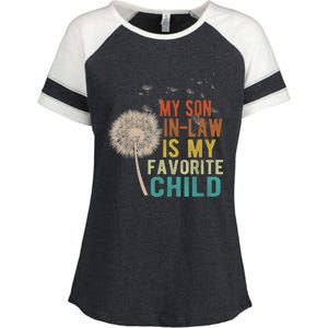 My Son In Law Is My Favorite Child Funny Dandelion Gifts Enza Ladies Jersey Colorblock Tee