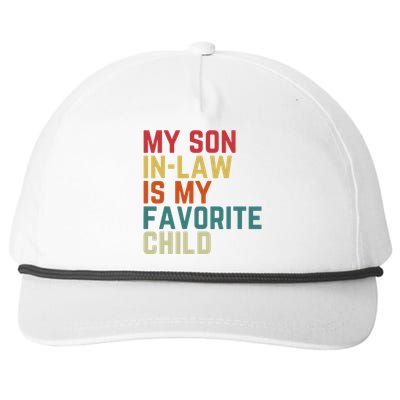 My SonInLaw Is My Favorite Child Family Humor Dad Mom Snapback Five-Panel Rope Hat