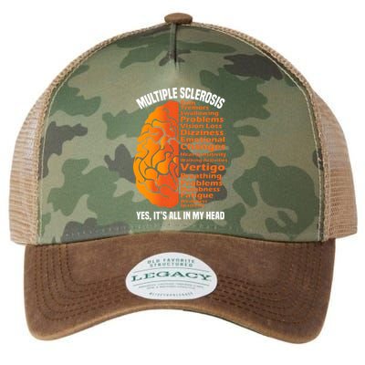 Multiple Sclerosis ItS All In My Head Legacy Tie Dye Trucker Hat
