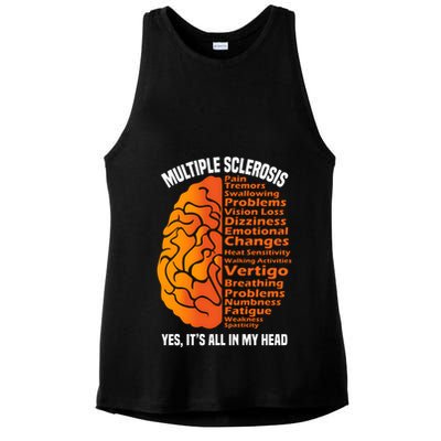Multiple Sclerosis ItS All In My Head Ladies PosiCharge Tri-Blend Wicking Tank