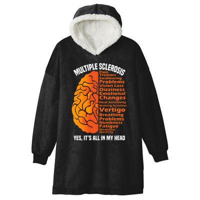 Multiple Sclerosis ItS All In My Head Hooded Wearable Blanket