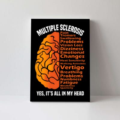 Multiple Sclerosis ItS All In My Head Canvas