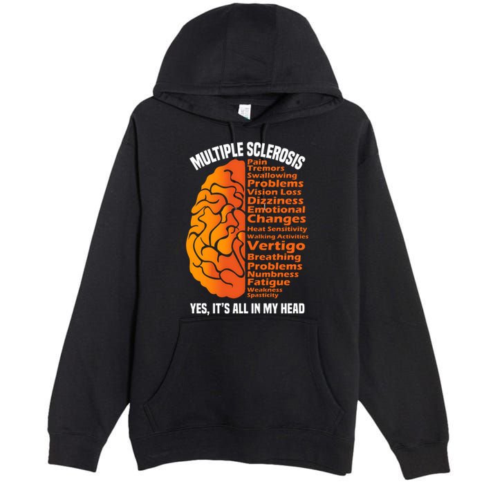 Multiple Sclerosis ItS All In My Head Premium Pullover Hoodie