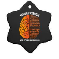 Multiple Sclerosis ItS All In My Head Ceramic Star Ornament