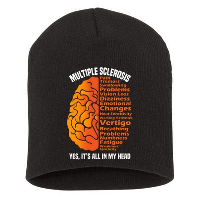 Multiple Sclerosis ItS All In My Head Short Acrylic Beanie