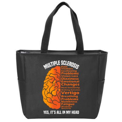 Multiple Sclerosis ItS All In My Head Zip Tote Bag