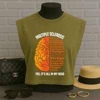 Multiple Sclerosis ItS All In My Head Garment-Dyed Women's Muscle Tee