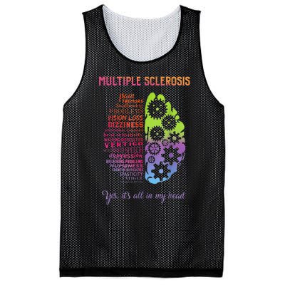 Multiple Sclerosis It's All In My Head Disease Fighter Mesh Reversible Basketball Jersey Tank