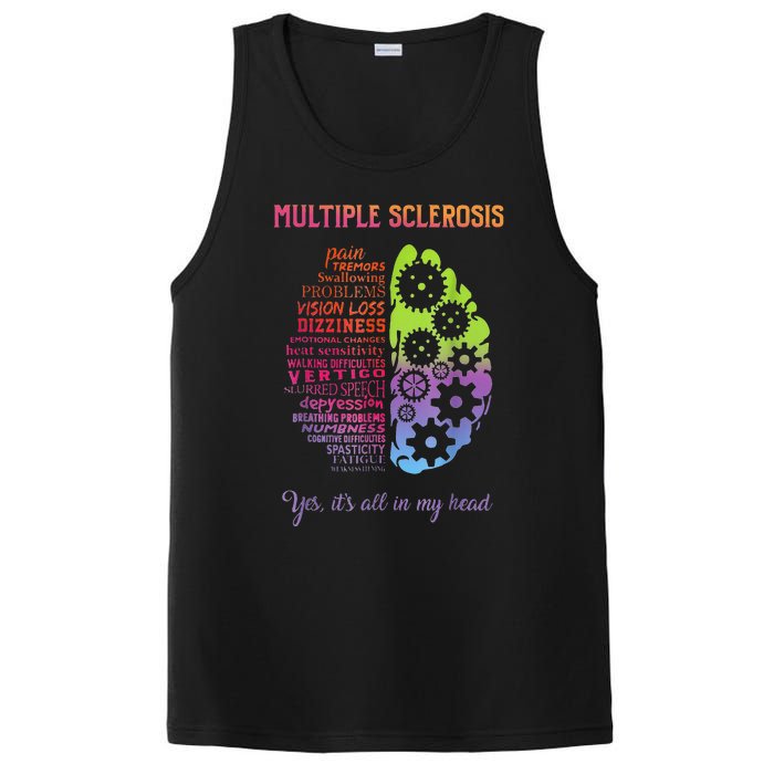 Multiple Sclerosis It's All In My Head Disease Fighter PosiCharge Competitor Tank