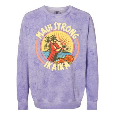 Maui Strong Ikaika Hawaii Colorblast Crewneck Sweatshirt