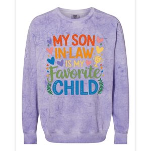 My Son In Law Is My Favorite Child Retro Mom In Law Colorblast Crewneck Sweatshirt