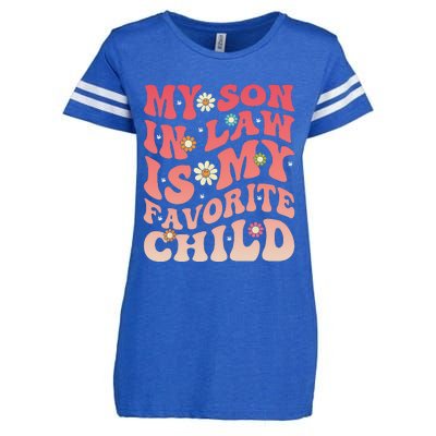 My SonInLaw Is My Favorite Child Funny Mom Groovy Enza Ladies Jersey Football T-Shirt