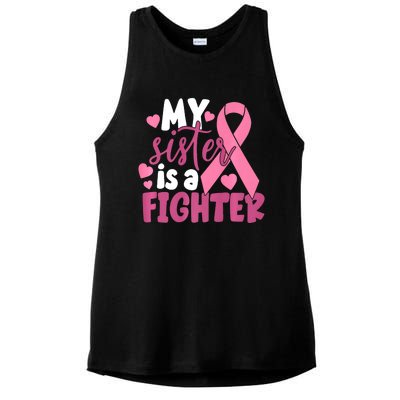 My Sister Is A Fighter Cancer Awareness Ladies PosiCharge Tri-Blend Wicking Tank