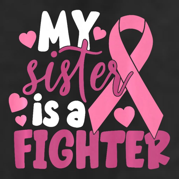 My Sister Is A Fighter Cancer Awareness 7 Panel Mesh Trucker Snapback Hat