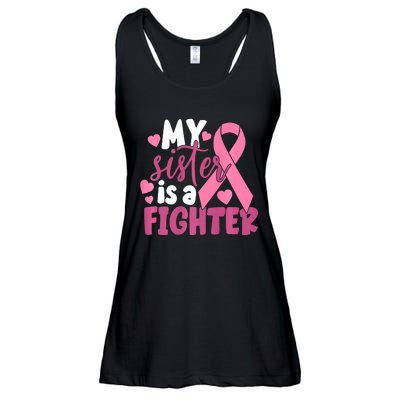 My Sister Is A Fighter Cancer Awareness Ladies Essential Flowy Tank