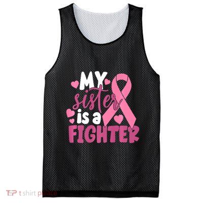 My Sister Is A Fighter Cancer Awareness Mesh Reversible Basketball Jersey Tank