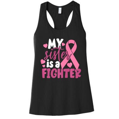 My Sister Is A Fighter Cancer Awareness Women's Racerback Tank