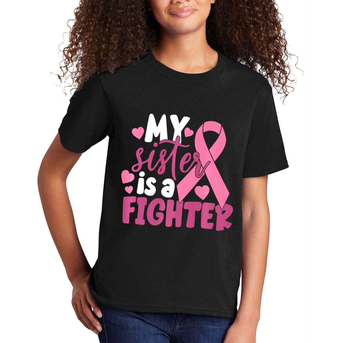 My Sister Is A Fighter Cancer Awareness Kids T-Shirt