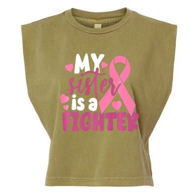 My Sister Is A Fighter Cancer Awareness Garment-Dyed Women's Muscle Tee