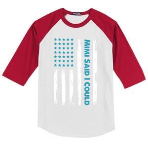 Mimi Said I Could Grandparent Usa Flag Funny Gift Kids Colorblock Raglan Jersey