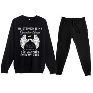 My Stepmom Is My Guardian Angel In Heaven Memorial Memory Meaningful Gift Premium Crewneck Sweatsuit Set