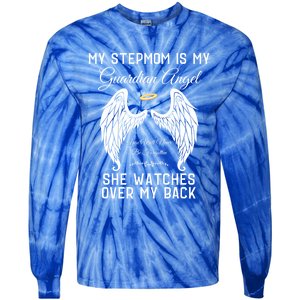 My Stepmom Is My Guardian Angel In Heaven Memorial Memory Meaningful Gift Tie-Dye Long Sleeve Shirt