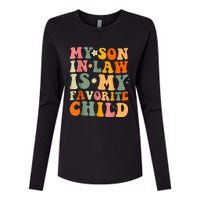 My Son In Law Is My Favorite Child Funny Family Humor Retro (1) Womens Cotton Relaxed Long Sleeve T-Shirt