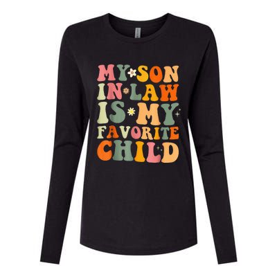 My Son In Law Is My Favorite Child Funny Family Humor Retro (1) Womens Cotton Relaxed Long Sleeve T-Shirt