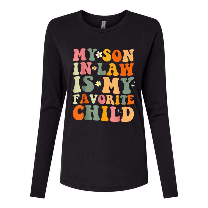 My Son In Law Is My Favorite Child Funny Family Humor Retro (1) Womens Cotton Relaxed Long Sleeve T-Shirt