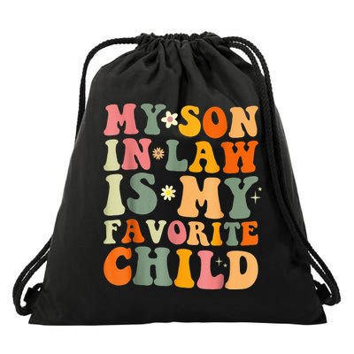My Son In Law Is My Favorite Child Funny Family Humor Retro (1) Drawstring Bag
