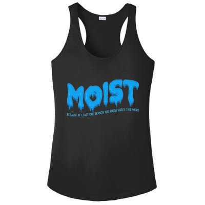 Moist Sarcastic Inappropriate & Funny Shocking Adult Humor Ladies PosiCharge Competitor Racerback Tank