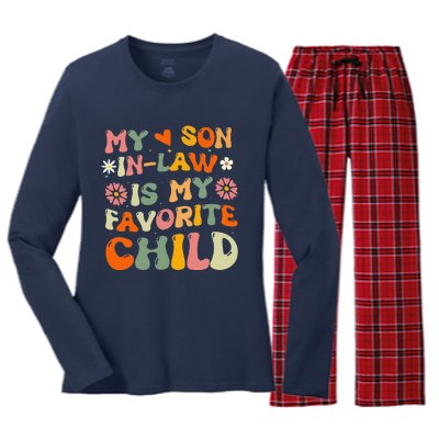 My Son In Law Is My Favorite Child Funny Replaced Daughter Women's Long Sleeve Flannel Pajama Set 