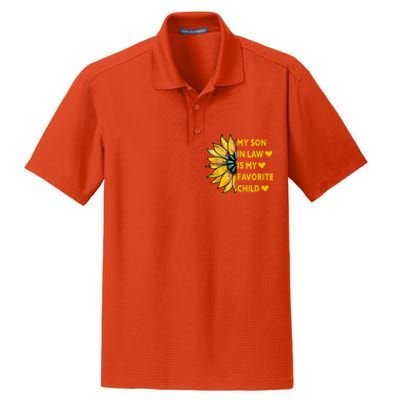 My Son In Law Is My Favorite Child Family Sunflower Design Dry Zone Grid Polo