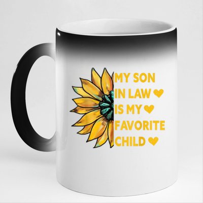 My Son In Law Is My Favorite Child Family Sunflower Design 11oz Black Color Changing Mug