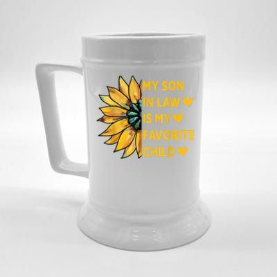 My Son In Law Is My Favorite Child Family Sunflower Design Beer Stein